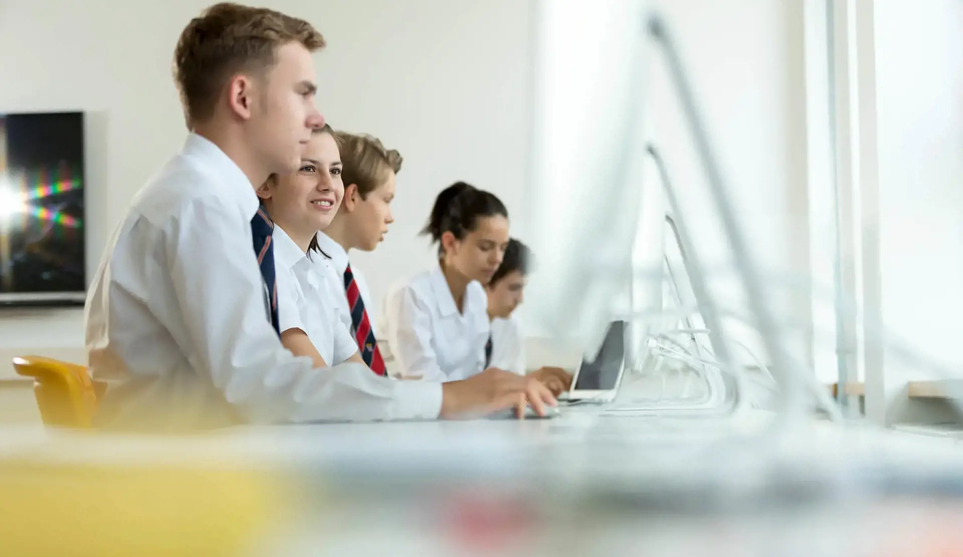 Pupils at St George's School in the computer lab